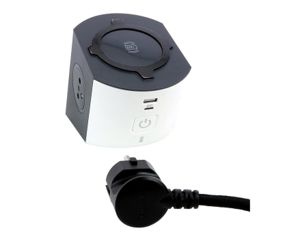 Listwa zasilająca LEGRAND Przedłużacz - 2X2P+Z+IND+USB AC 2M-BIAŁO/CZARNY 49412